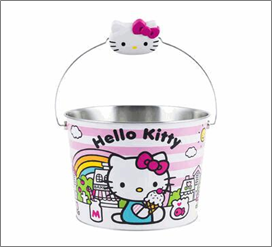 Bucket 7"H x 9"D – Hello Kitty Pink Design