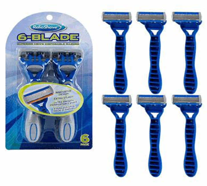 Razor for Men 6 Pack with 6 Blades – Smooth Shaving Kit