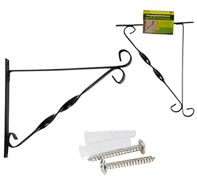 12" Black Metal Hanging Basket Bracket for Wall Mount
