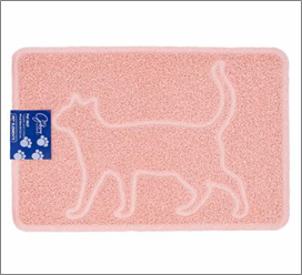 19x14" Non-Slip Pink Pet Feeding Mat – Durable & Stylish