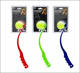 Small Pet Fetch Toy with Ball – Assorted Colors