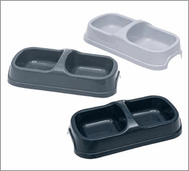 Large Divided Pet Bowl – Assorted Colors