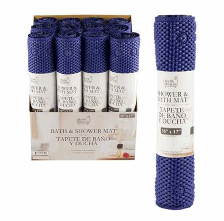 17" x 36" Navy Blue Bath Mat – Soft, Non-Slip Bathroom Rug