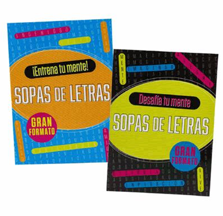 Spanish Find a Word Puzzle Book – 80 Pages, 2 Assorted