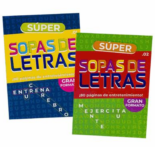 Spanish Find a Word Puzzle Book – 80 Pages, 2 Assorted