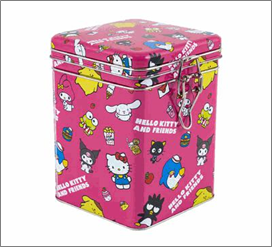 Square Canister 6.5"H – Lock Top Hello Kitty & Friends