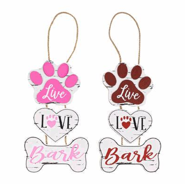 15" Paw Hanging Décor – 2 Assorted Designs