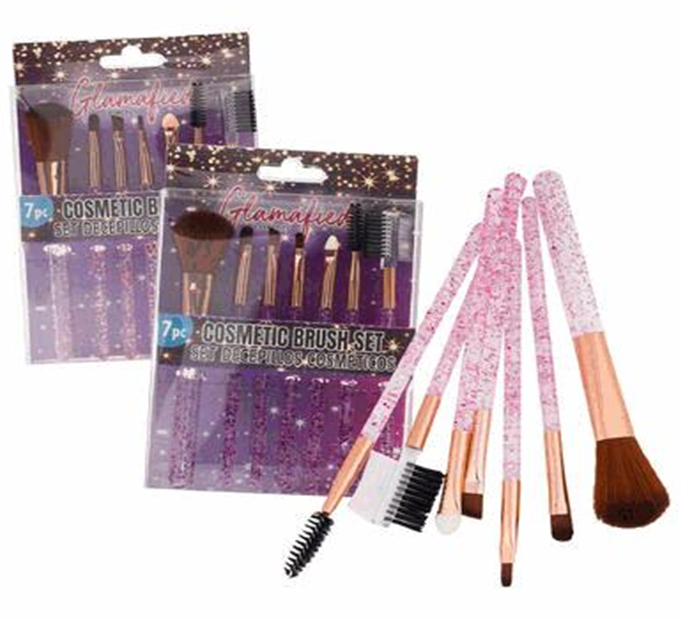 Cosmetic Brush Set – 7pc, 2 Assorted Colors