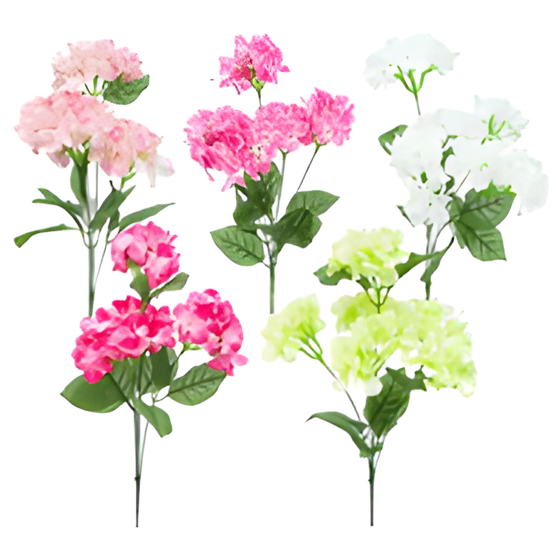 Artificial Hydrangea Bush x5 – Realistic Faux Flower Bouquet for Home and Event Décor