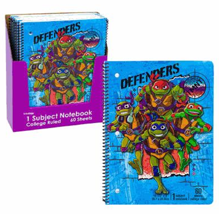 Teenage Mutant Ninja Turtles Themed Notebook – 60 Sheets Spiral Notebook