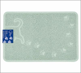 19x14" Blue Rectangular Pet Mat – Non-Slip Feeding Pad