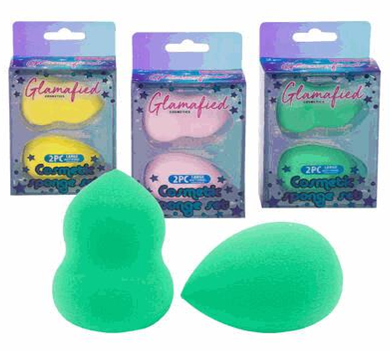 Cosmetic Sponge 2pc Makeup Blending Sponges 3 Assorted Colors