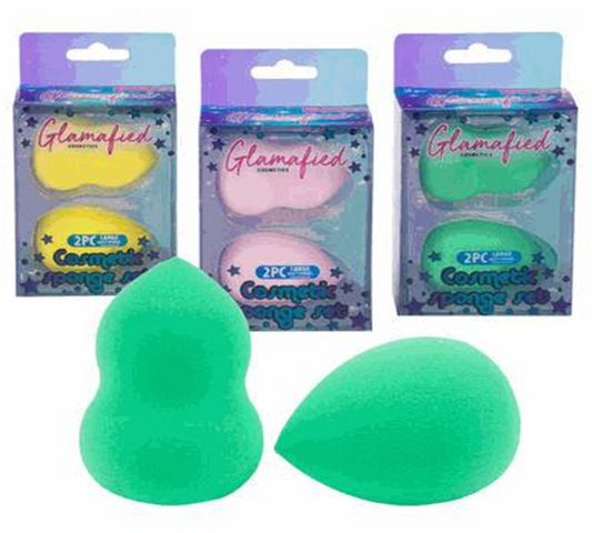 Cosmetic Sponge 2pc Makeup Blending Sponges 3 Assorted Colors
