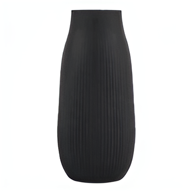 Black Glass Vase 9.8-Inch Modern Decorative Vase