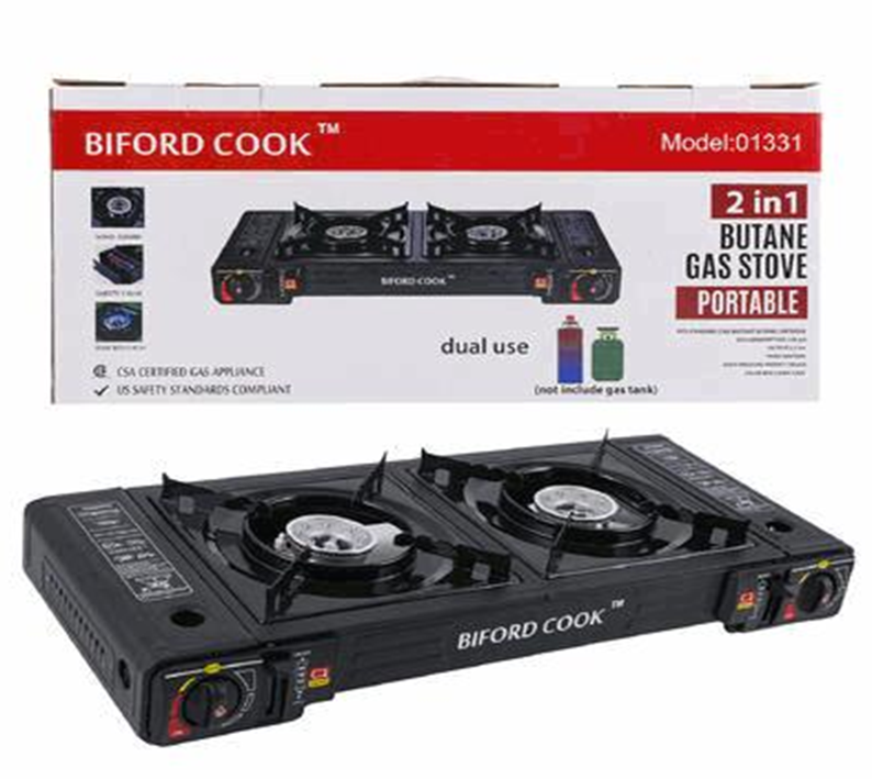 Gas Stove Double Burner – Dual Use Indoor Outdoor Cooker