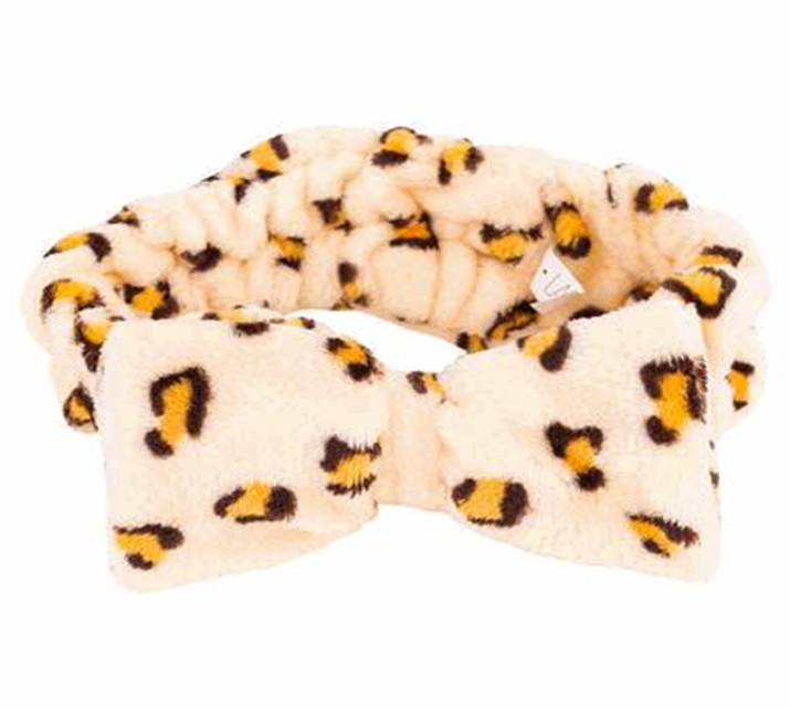Spa Plush Headband – Soft Leopard Print Hair Wrap
