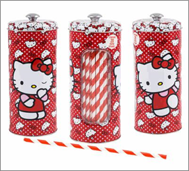 Straw Holder 8.25"H – Hello Kitty Design