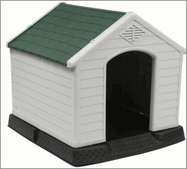 27.36" White & Green Dog House