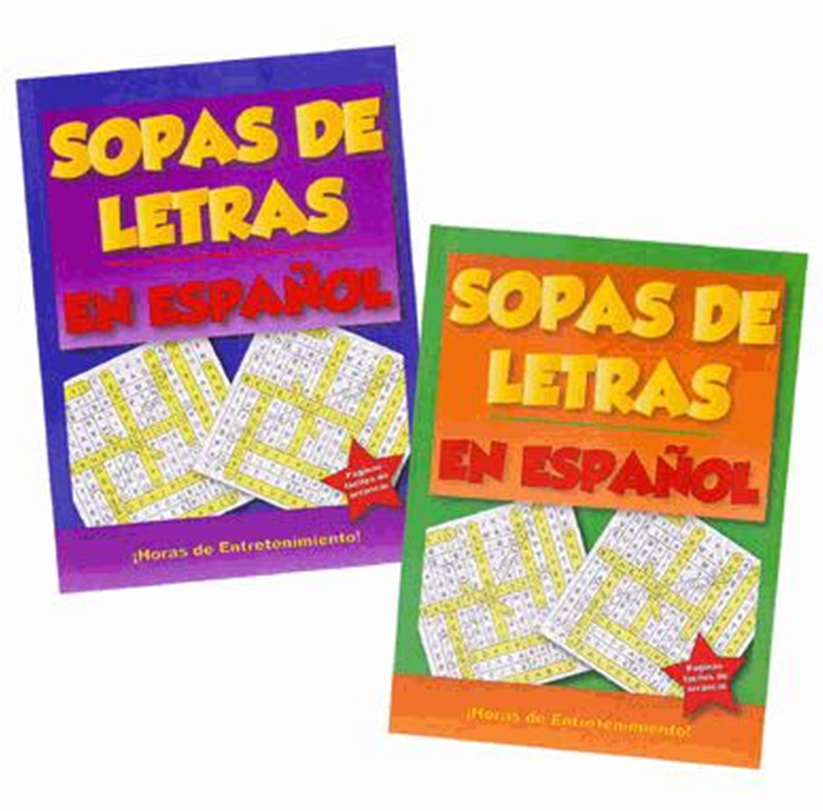 Spanish Word Search Puzzle Book 80pg – 2 Assorted Designs for Fun Learning