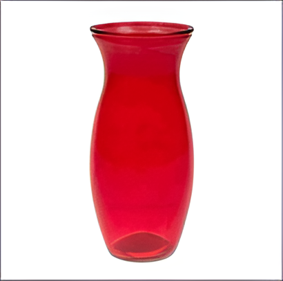 Red Glass Vase Elegant Decorative Accent 9-Inch