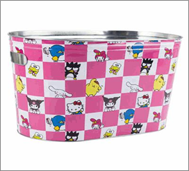 Large Oval Storage Tub 16"D – Checkered HK & Friends Design