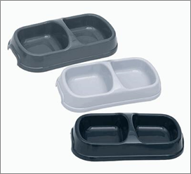 Pet Bowl, Small Divided – 3 Assorted Styles