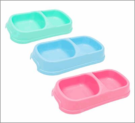 Pet Bowl, Small Divided – 3 Assorted Styles