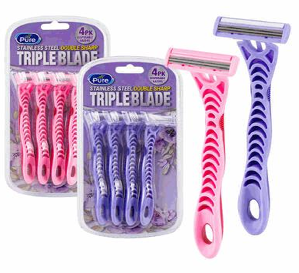 Razor 4pc Triple Blade Women – 2 Assorted Colors