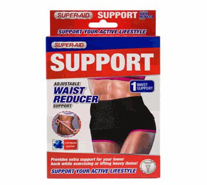 Black Waist Support Belt – Adjustable Compression Wrap