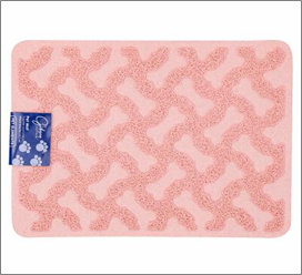 19x14" Pink Rectangular Pet Mat – Spill-Proof Feeding Pad