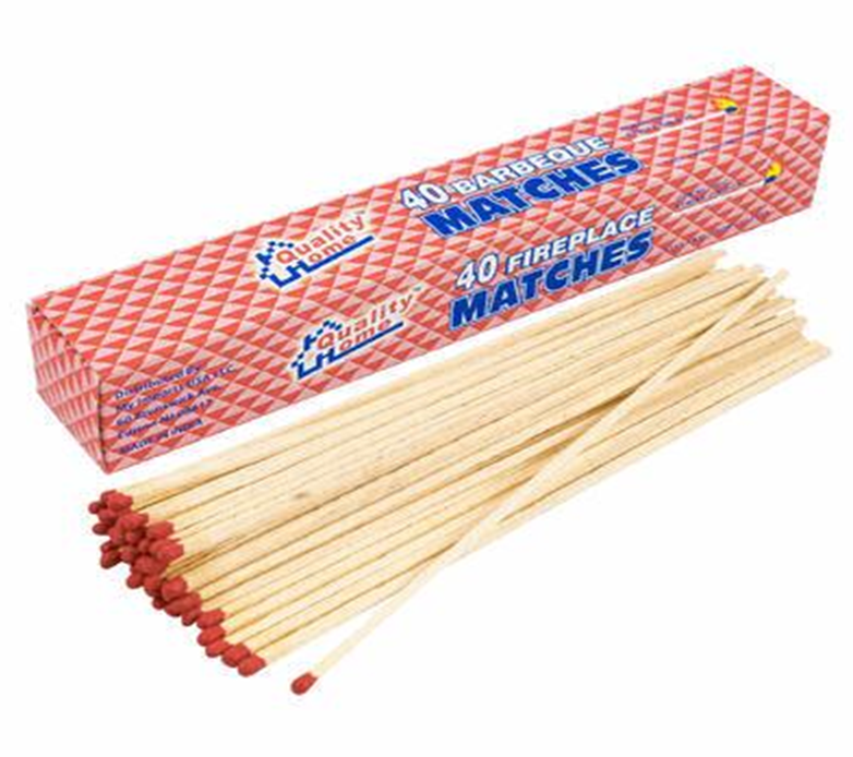 40 Count Barbecue Matches – Long Safety Matches for Outdoor Grilling